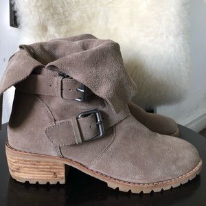 Dolce Vita fold over suede Moto Boots